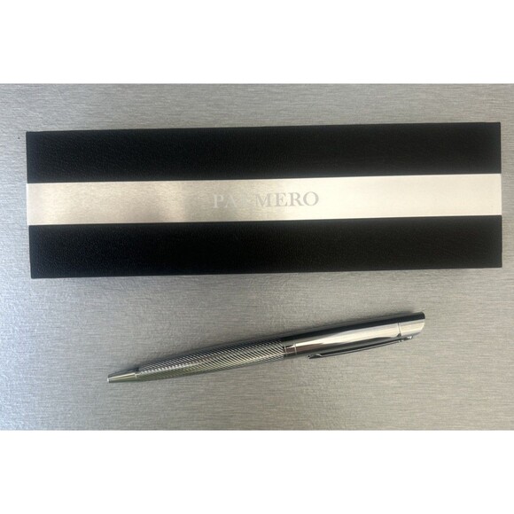 Palmero Ariosto Ballpoint Pen Fine Point 1 mm Silver Color New In Gift Box - Picture 3 of 9